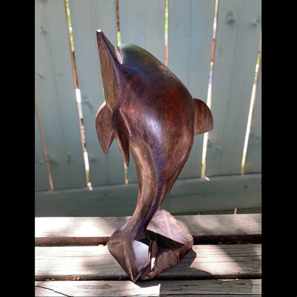 Vintage mid century ironwood dolphin